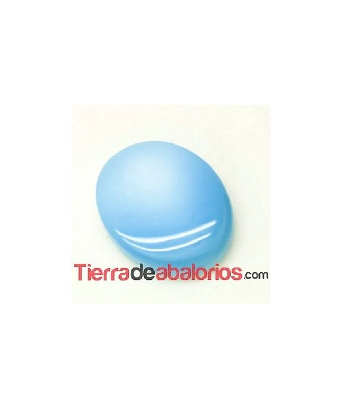 Cabujón Resina Ovalado 18x14mm Celeste