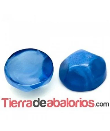 Resina Cabujón Redondo Irregular 15mm Azul