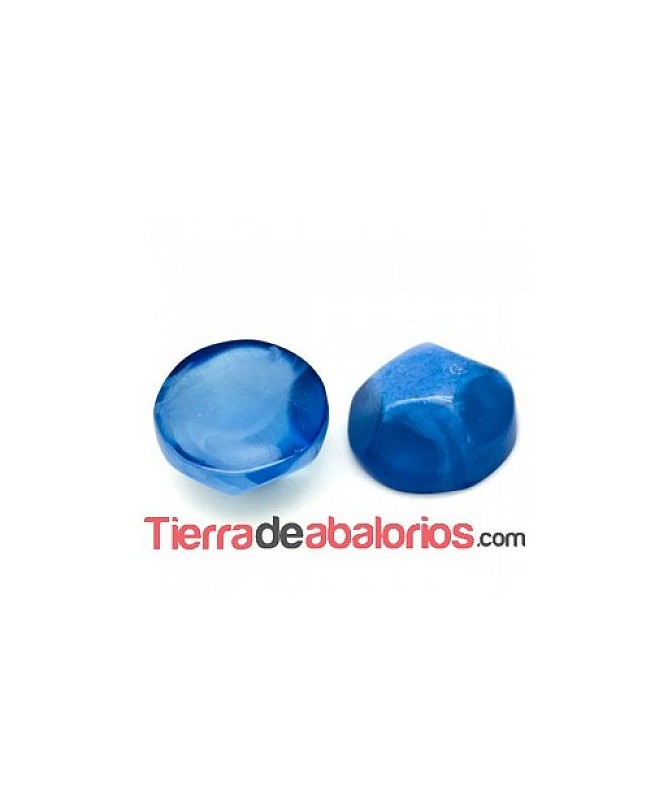Resina Cabujón Redondo Irregular 15mm Azul