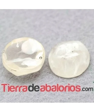 Resina Cabujón Redondo Irregular 15mm Blanco Resina Cabujón Redondo Irregular 15mm Blanco