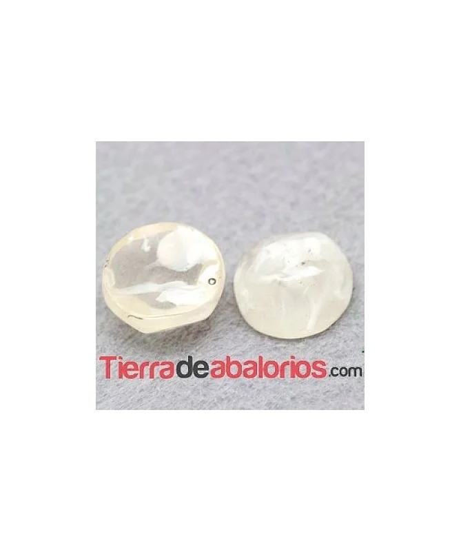 Resina Cabujón Redondo Irregular 15mm Blanco