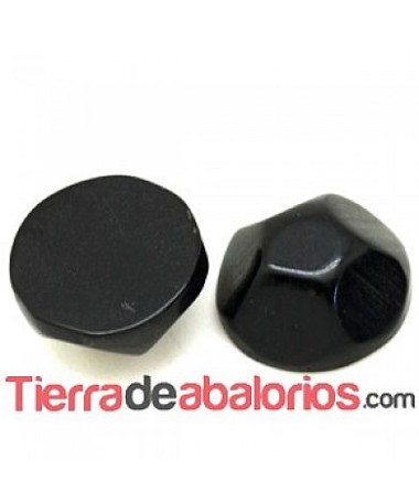 Resina Cabujón Redondo Irregular 15mm Negro