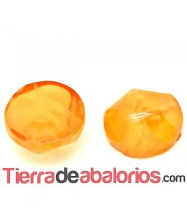 Resina Cabujón Redondo Irregular 15mm Naranja Resina Cabujón Redondo Irregular 15mm Naranja