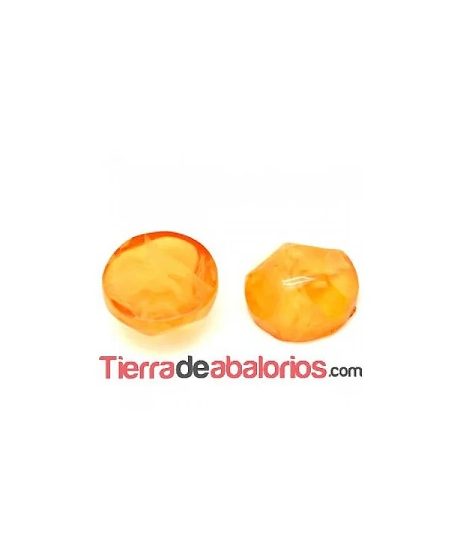Resina Cabujón Redondo Irregular 15mm Naranja