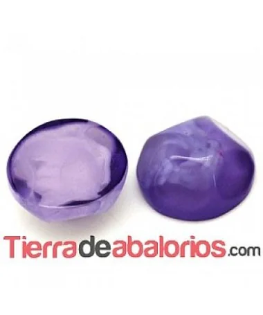 Resina Cabujón Redondo Irregular 15mm Morado