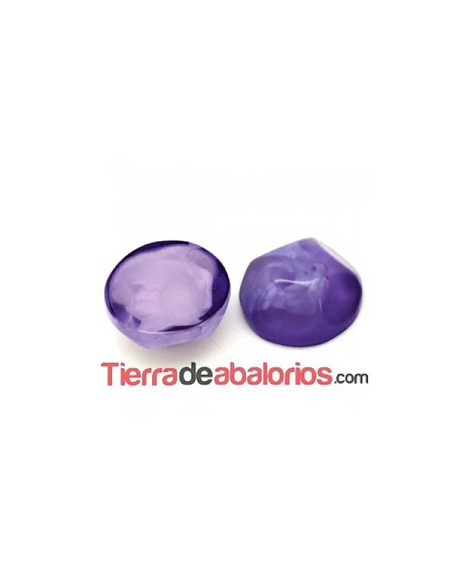 Resina Cabujón Redondo Irregular 15mm Morado