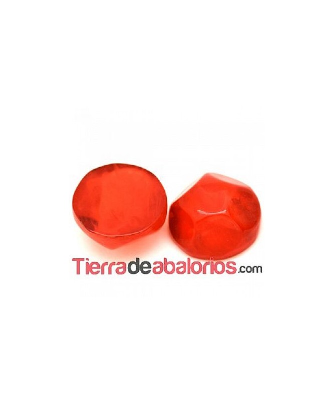 Resina Cabujón Redondo Irregular 15mm Rojo