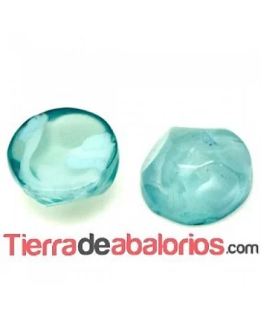 Resina Cabujón Redondo Irregular 15mm Turquesa Resina Cabujón Redondo Irregular 15mm Turquesa