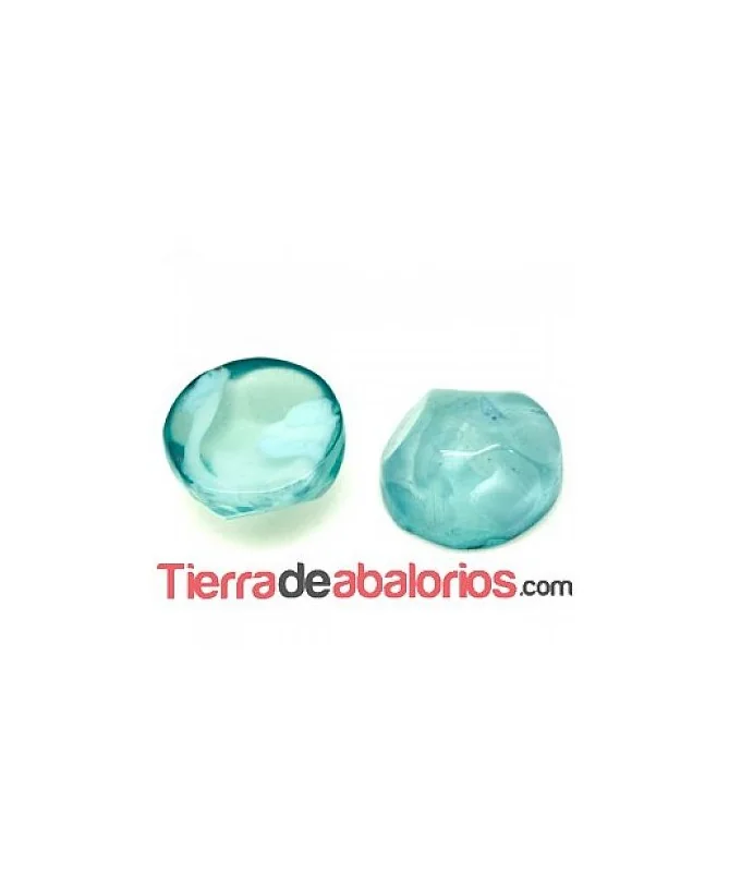 Resina Cabujón Redondo Irregular 15mm Turquesa