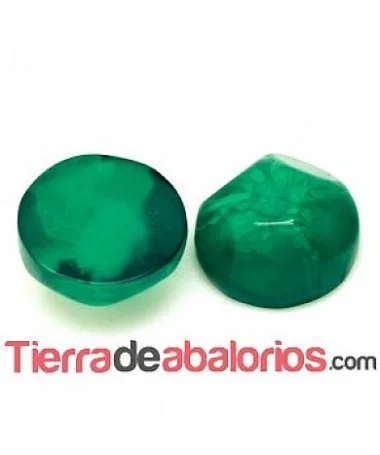 Resina Cabujón Redondo Irregular 15mm Verde Resina Cabujón Redondo Irregular 15mm Verde