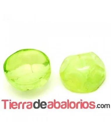 Resina Cabujón Redondo Irregular 15mm Verde Pistacho