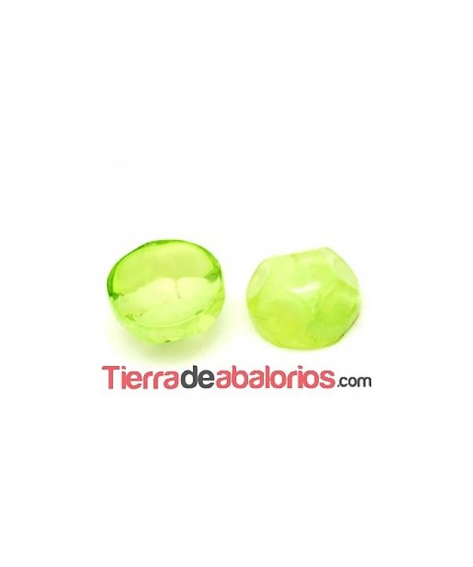 Resina Cabujón Redondo Irregular 15mm Verde Pistacho