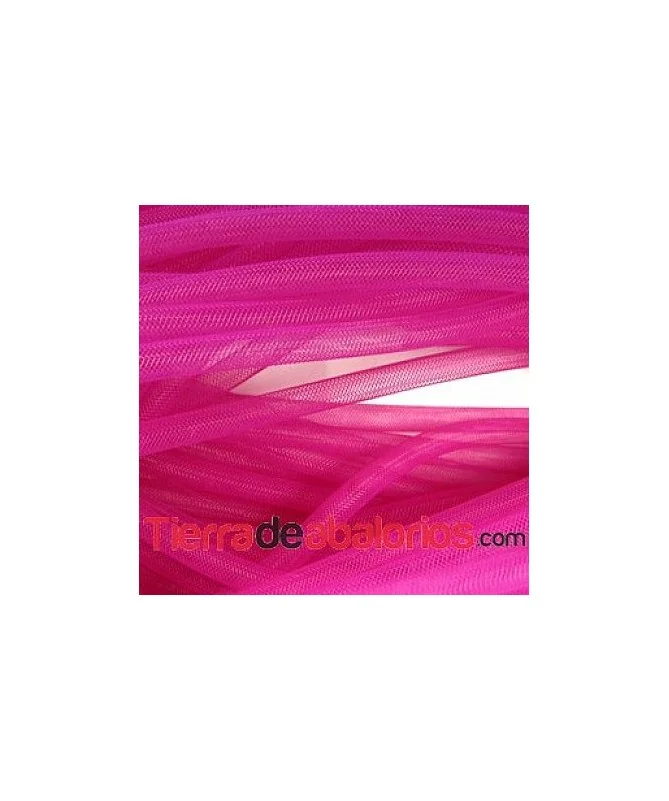 Cordón de Malla de Nylon 8mm Fucsia Fluor
