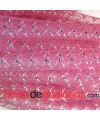 Cordón de Malla de Nylon 8mm Rosa con Hilo de Plata