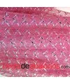 Cordón de Malla de Nylon 8mm Rosa con Hilo de Plata