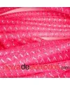 Cordón de Malla de Nylon 8mm Fucsia Fluor con Hilo de Plata