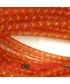 Cordón de Malla de Nylon 8mm Naranja con Hilo de Oro