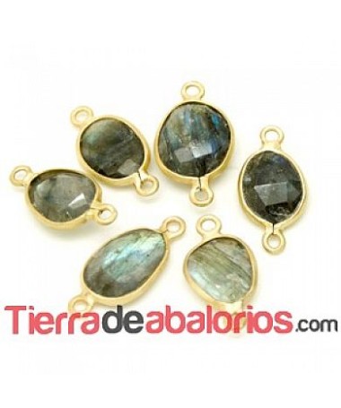 Labradorita Oval Facetada 14x10mm Engarzada