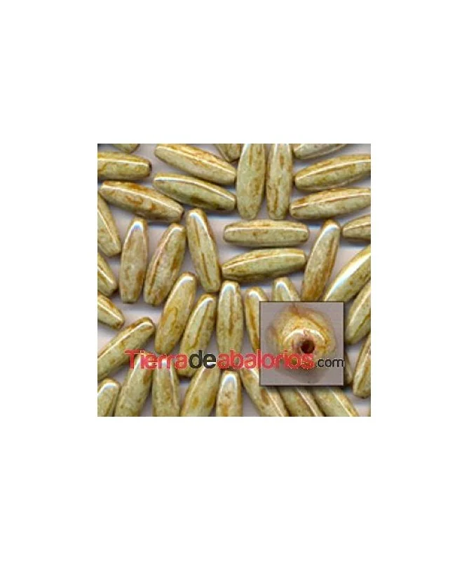 Tubo 22x8mm Agujero 1,3mm Verde Seda