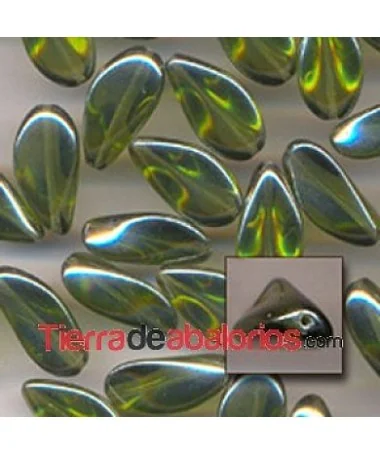 Entrepieza Torcida 24x13mm Olivine Irisado