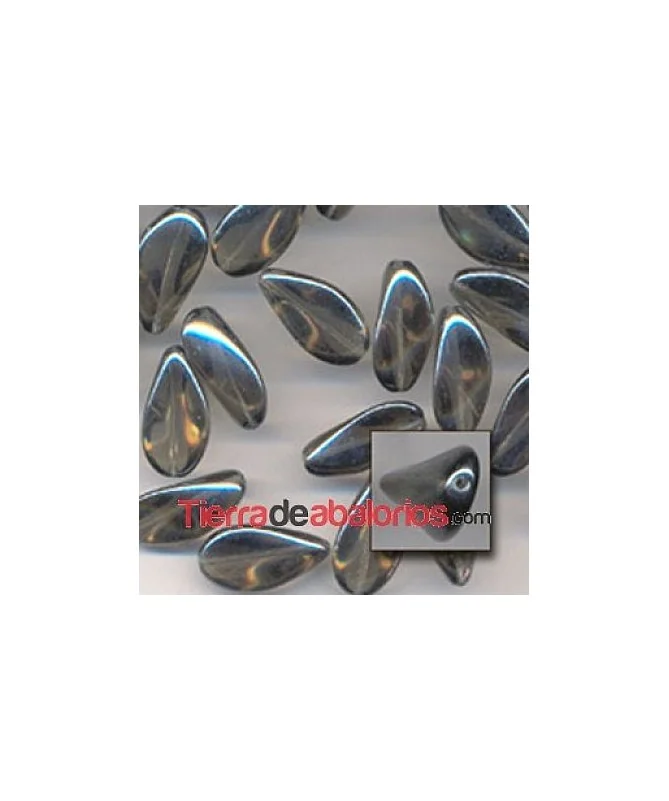 Entrepieza Torcida 24x13mm Gris Irisado