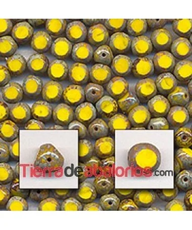 Bola Cortada 12mm Amarilla Efecto Picasso Bola Cortada 12mm Amarilla Efecto Picasso