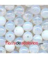Perla de Cristal Checo 10mm Blanco Opalino