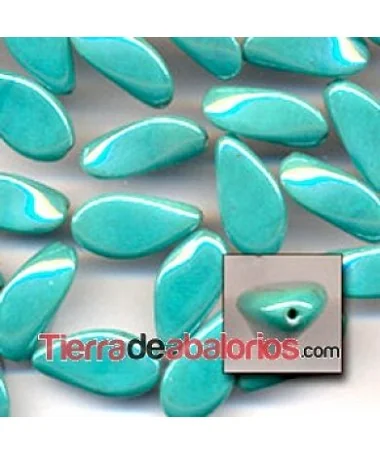 Entrepieza Torcida 24x13mm Turquesa Verde Opaco