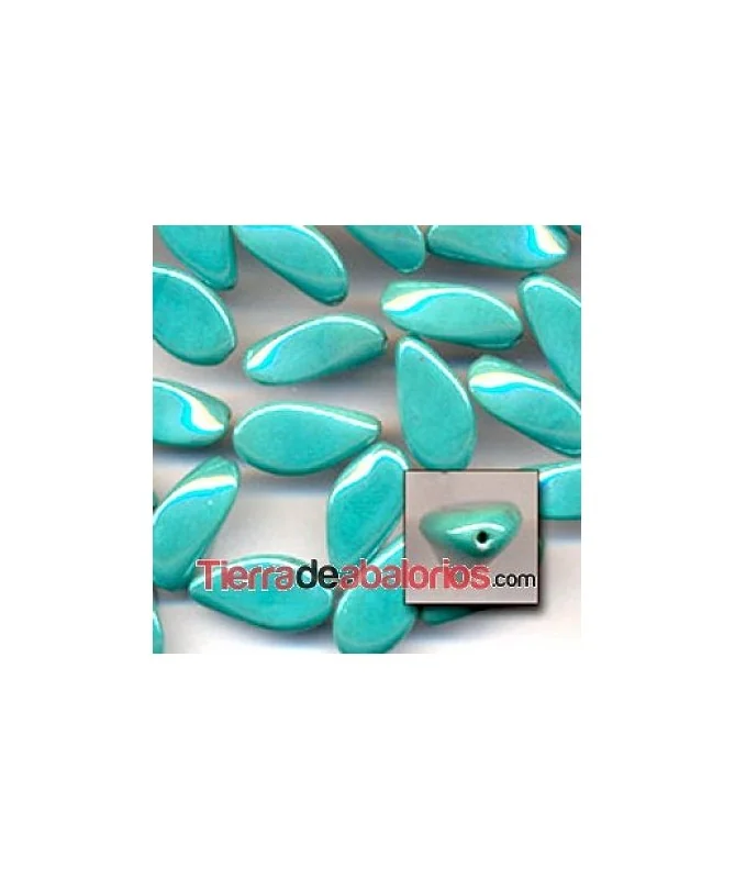 Entrepieza Torcida 24x13mm Turquesa Verde Opaco