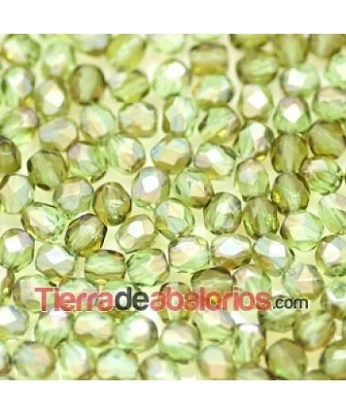 Facetada 4mm Verde Irisado Facetada 4mm Verde Irisado