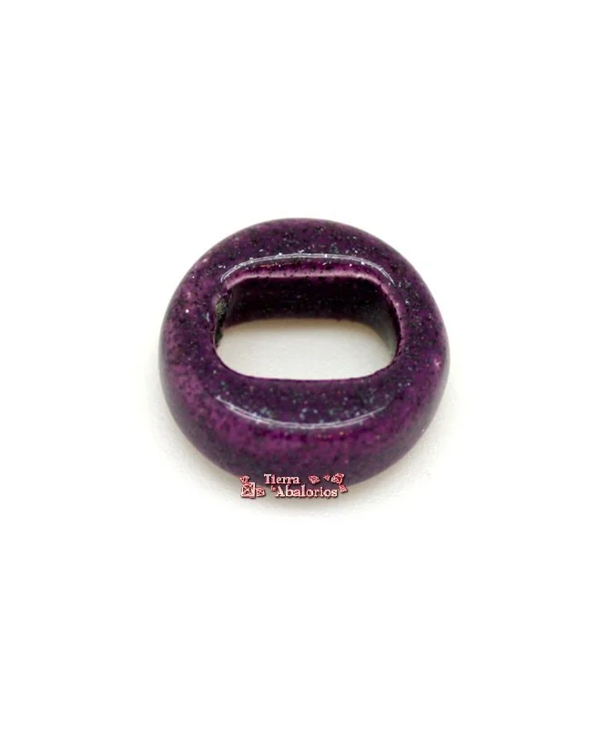 Cerámica Aro 18mm Agujero 10x7mm Morado