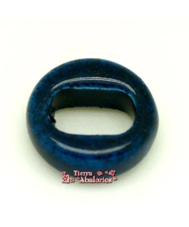 Cerámica Aro 18mm Agujero 10x7mm Azul Marino