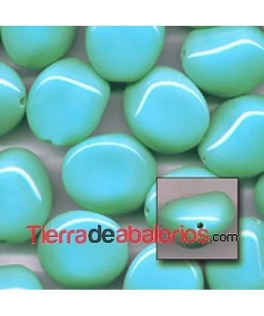 Tumble 26x22mm Agujero 1,7mm Turquesa Verde Opaco. Tumble 26x22mm Agujero 1,7mm Turquesa Verde Opaco.