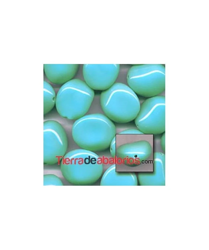 Tumble 26x22mm Agujero 1,7mm Turquesa Verde Opaco.