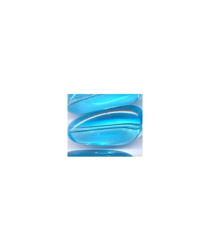 Tubo Irregular 33x19mm Agujero 2mm, Aguamarina