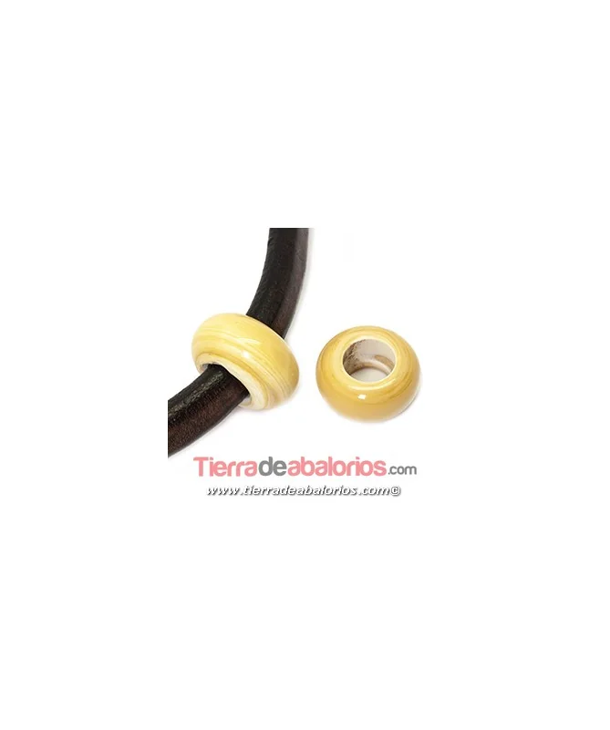 Murano Rondel 22mm Agujero 10mm, Beige Efecto Piedra Brillo | Tierra de Abalorios Murano Rondel 22mm Agujero 10mm, Beige Efecto Piedra Brillo | Tierra de Abalorios