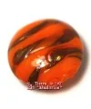 Moneda Murano 20mm Agujero 1,2mm, Naranja Irisado Oro