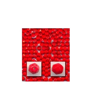 Facetada 10mm Agujero 1mm, Rojo Opaco