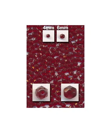 Facetada 10mm Agujero 1mm, Siam (Granate) Facetada 10mm Agujero 1mm, Siam (Granate)