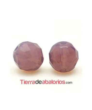Facetada 10mm Agujero 1mm, Lila opalino Facetada 10mm Agujero 1mm, Lila opalino