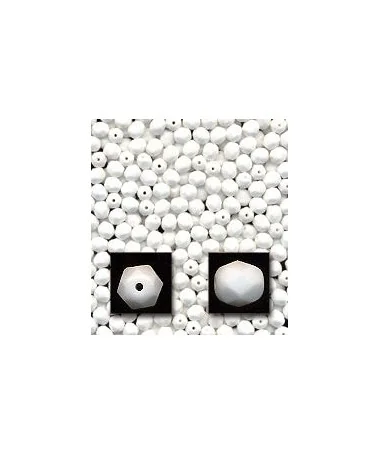 Facetada 4mm Blanco Opaco Facetada 4mm Blanco Opaco
