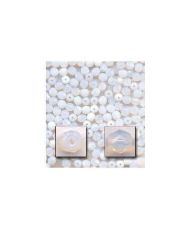 Facetada 4mm Blanco Opalino Facetada 4mm Blanco Opalino