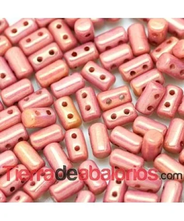 Rulla Bead 5x3mm Opaque Mix Orange/Rouge Ceramic Look