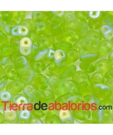 Superduo 2,5x5mm Olivine AB Mate Superduo 2,5x5mm Olivine AB Mate