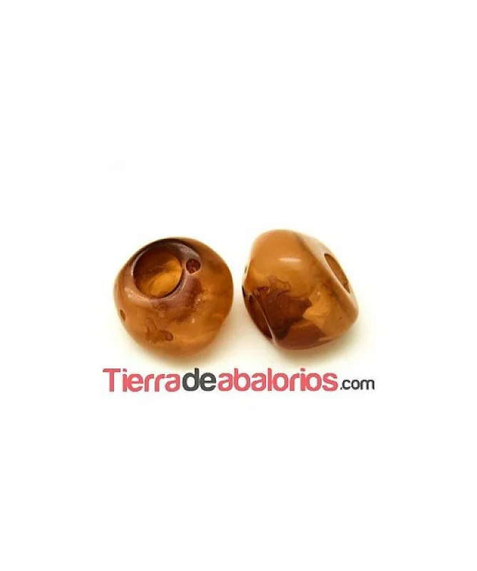 Resina Bola Irregular 19x15mm Agujero 6mm, Champan