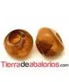 Resina Bola Irregular 19x15mm Agujero 6mm, Champan