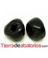 Resina Bola Irregular 19x15mm Agujero 6mm, Negra