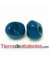 Resina Bola Irregular 19x15mm Agujero 6mm, Azul