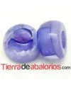 Resina Rondel Irregular 13x9mm Agujero 6mm, Morado
