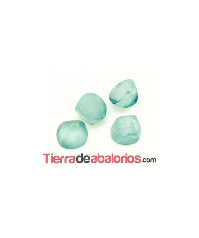 Resina Cabujón Redondo Irregular 8mm, Turquesa